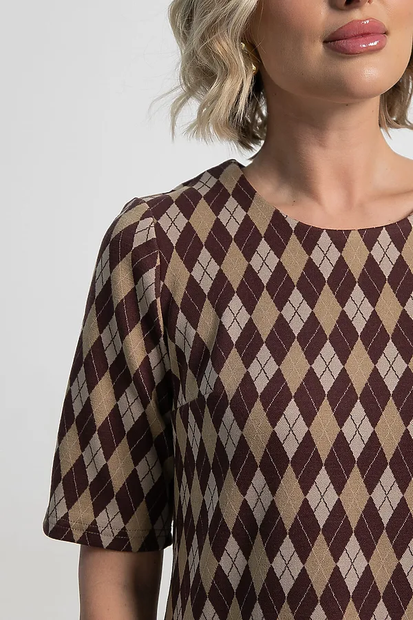 Платье трикотажное Лорейн LADY TAIGA, бежево-коричневое - фото 2