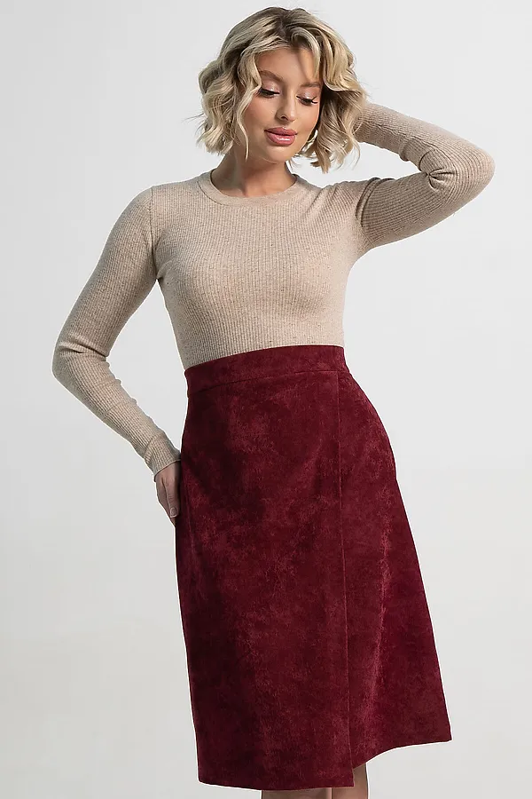 Юбка вельветовая Эрис LADY TAIGA, бургунди - фото 2
