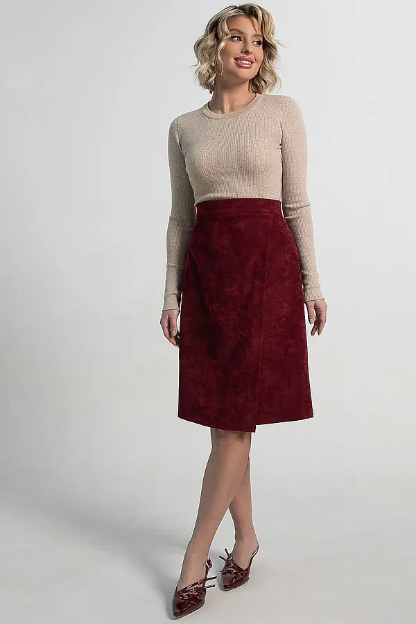 Юбка вельветовая Эрис LADY TAIGA, бургунди - фото 2