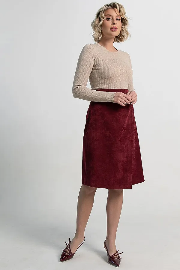 Юбка вельветовая Эрис LADY TAIGA, бургунди - фото 2