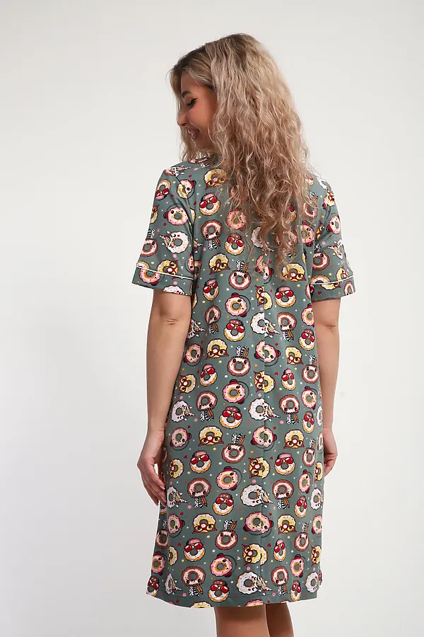 Халат ХЖ-01 НАТАЛИ, пончики зеленый - фото 2