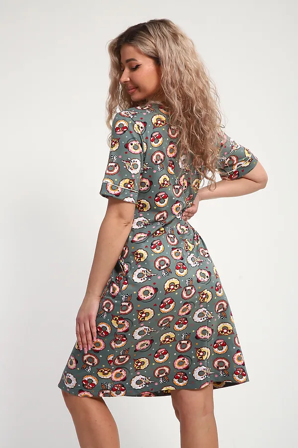 Халат ХЖ-01 НАТАЛИ, пончики зеленый - фото 2