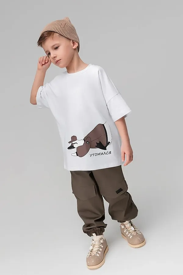 Футболка BODO-S, белый (коричневый) - фото 2