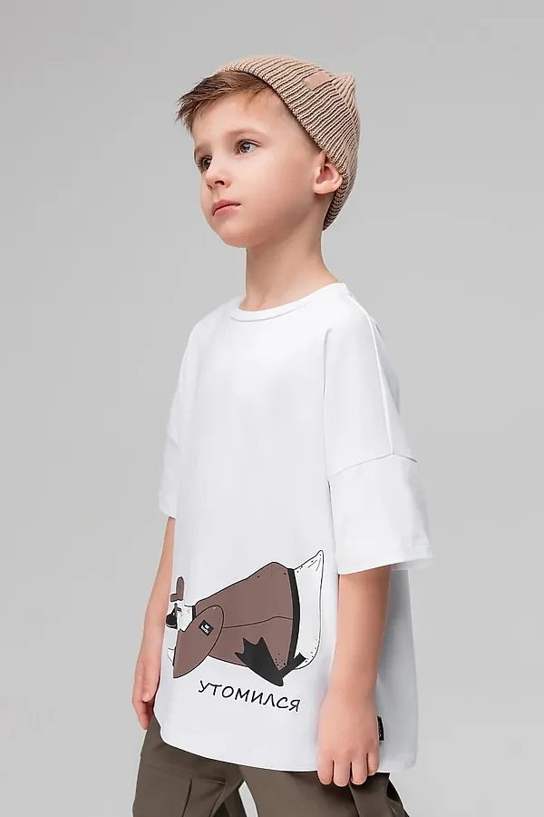 Футболка BODO-S, белый (коричневый) - фото 2