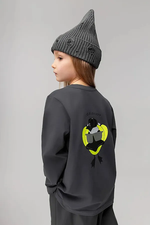 Лонгслив BODO-S, темно-серый (салатовый) - фото 2