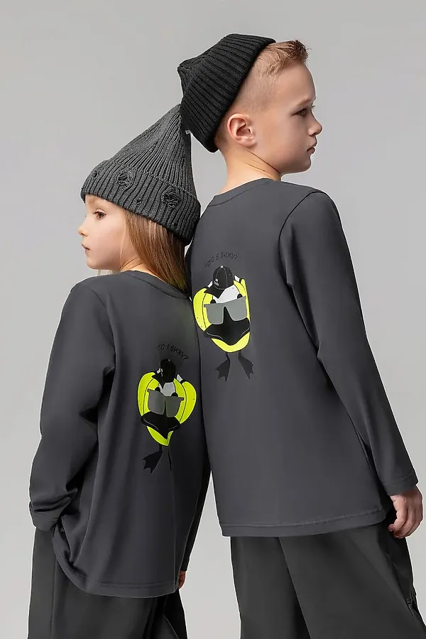 Лонгслив BODO-S, темно-серый (салатовый) - фото 2