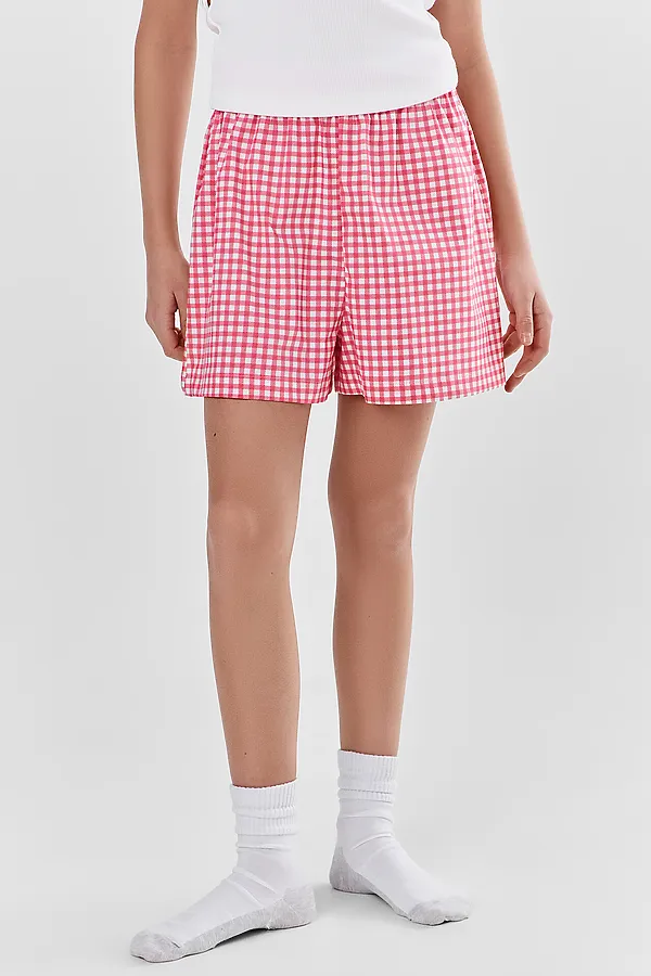 Шорты для девочек домашние MARK FORMELLE, розовая клетка1 - фото 2