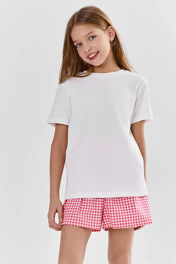 Шорты для девочек домашние MARK FORMELLE, розовая клетка1 - фото 2