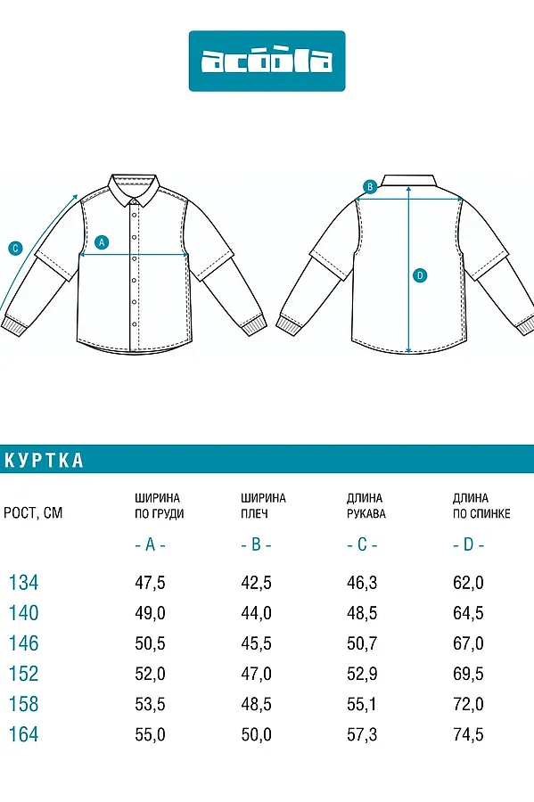 Рубашка-куртка ACOOLA, синяя клетка - фото 2