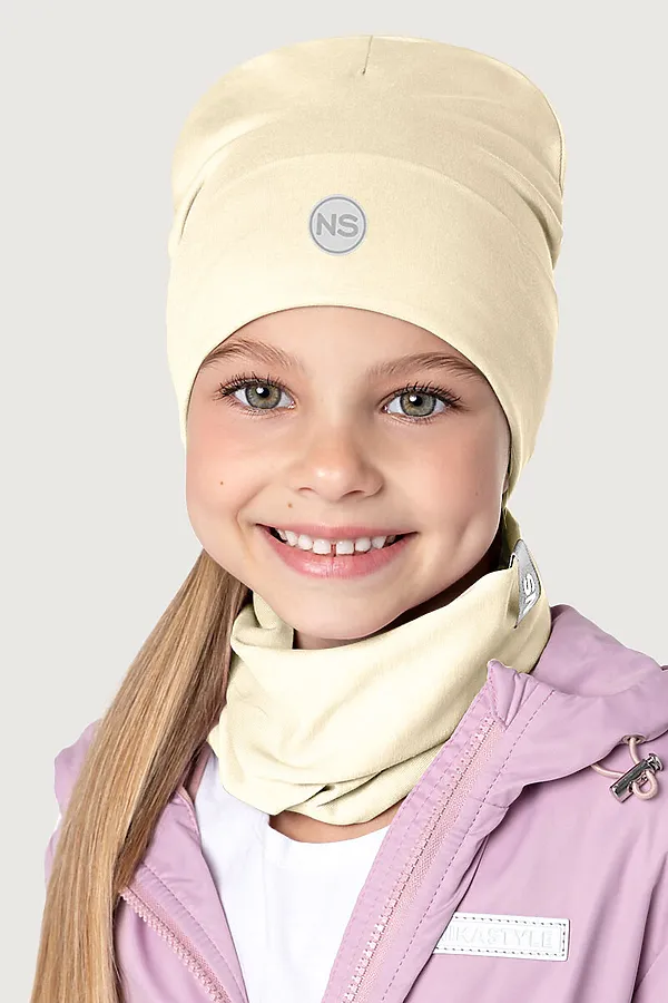 Комплект шапка и снуд NIKASTYLE, сливочное масло - фото 2