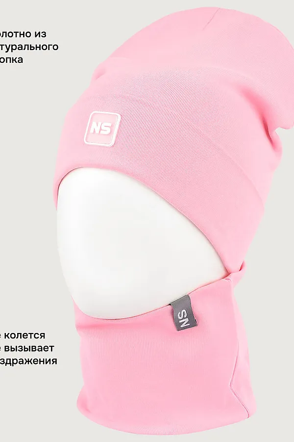 Комплект шапка и снуд NIKASTYLE, розовый - фото 2