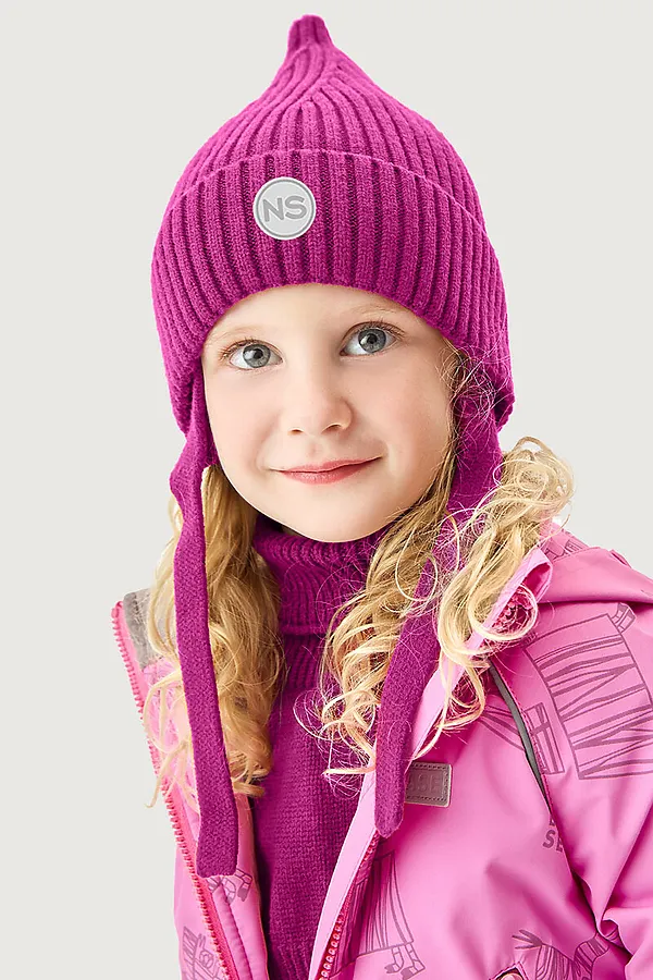 Комплект шапка и манишка NIKASTYLE, фуксия - фото 2