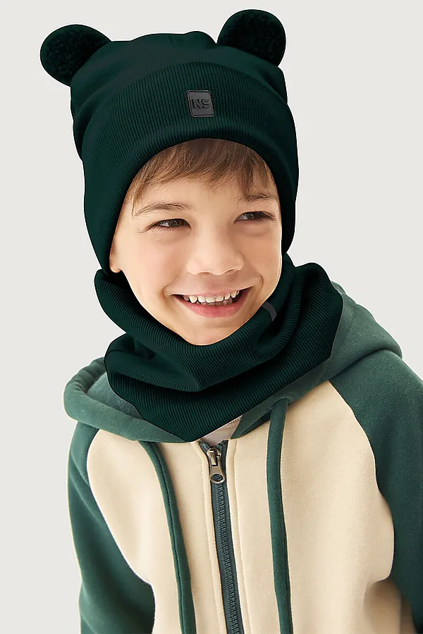 Комплект шапка и снуд NIKASTYLE, изумруд - фото 2