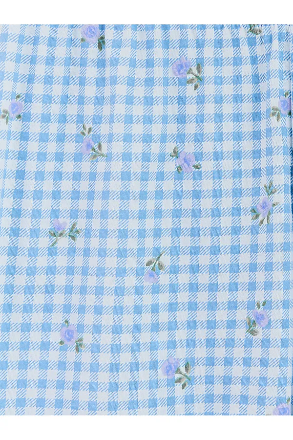 Комплект для девочек (джемпер, брюки) MARK FORMELLE, небо +голубая клетка с цветами - фото 2