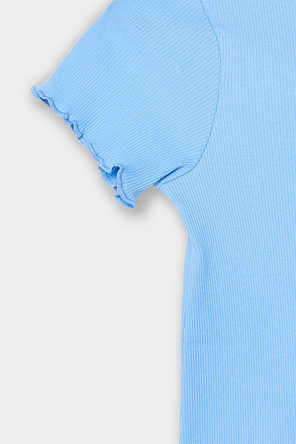 Комплект для девочек (джемпер, брюки) MARK FORMELLE, небо +голубая клетка с цветами - фото 2