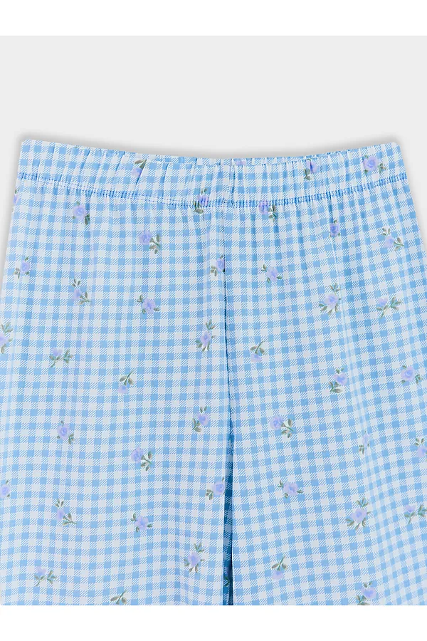 Комплект для девочек (джемпер, брюки) MARK FORMELLE, небо +голубая клетка с цветами - фото 2