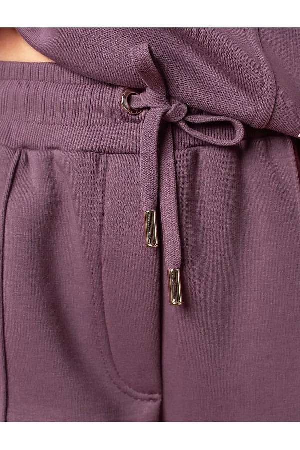 Брюки из футера-трехнитки с начесом VILATTE, лиловый - фото 2