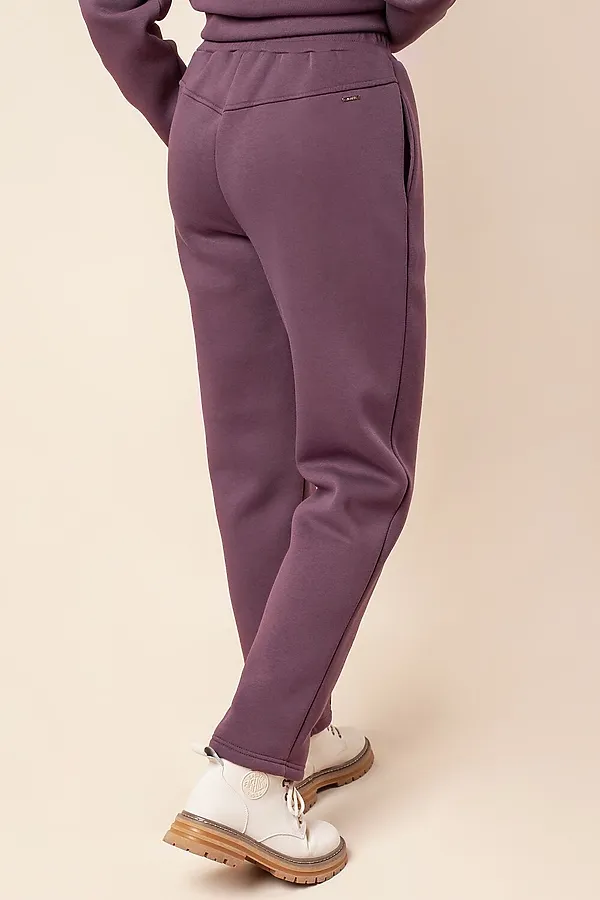 Брюки из футера-трехнитки с начесом VILATTE, лиловый - фото 2