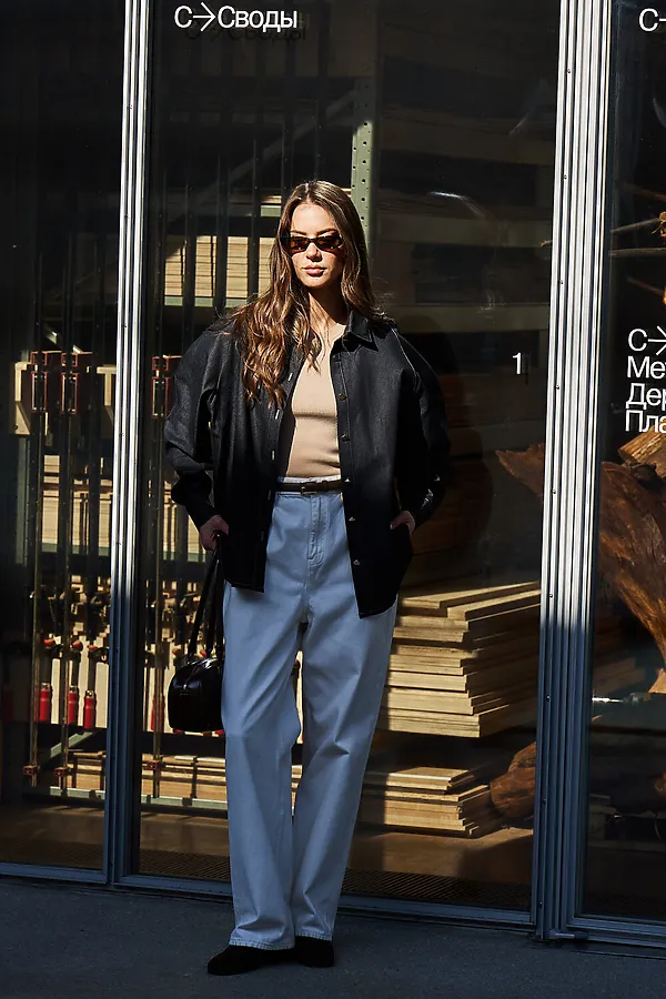 Рубашка джинсовая оверсайз НАТАЛИ, черный - фото 2