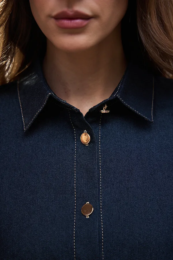 Рубашка джинсовая оверсайз НАТАЛИ, черный - фото 2