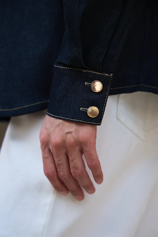 Рубашка джинсовая оверсайз НАТАЛИ, черный - фото 2