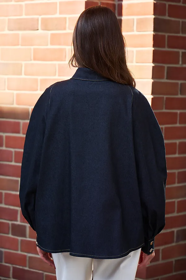 Рубашка джинсовая оверсайз НАТАЛИ, черный - фото 2