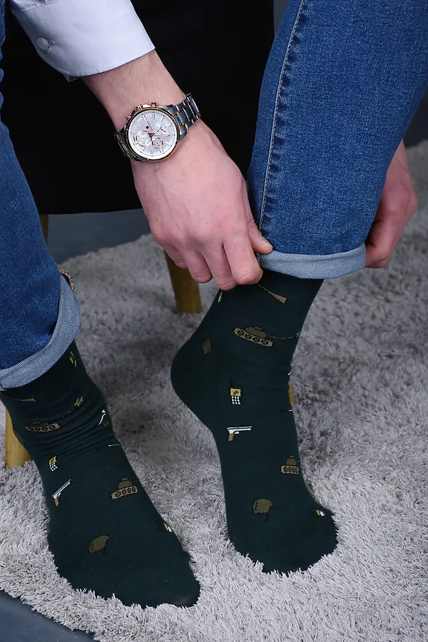 Носки стандарт Армия (набор 3 пары) НАТАЛИ, зеленый, хаки, черный - фото 2