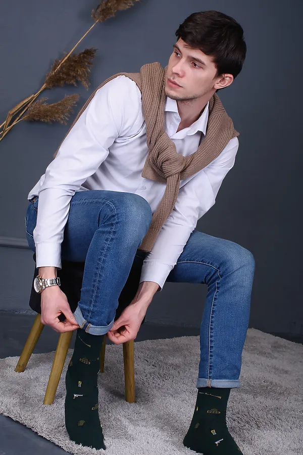 Носки стандарт Армия (набор 3 пары) НАТАЛИ, зеленый, хаки, черный - фото 2