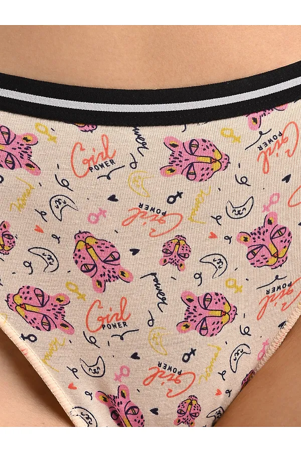 Женские трусы слипы из хлопка INDEFINI, мультиколор - фото 2