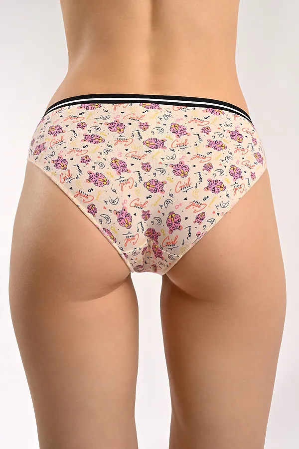 Женские трусы слипы из хлопка INDEFINI, мультиколор - фото 2