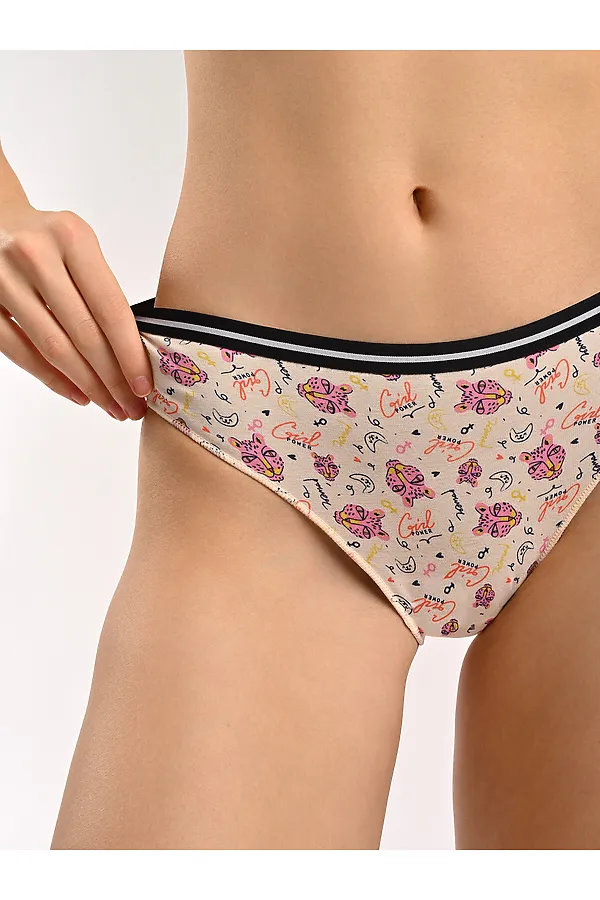 Женские трусы слипы из хлопка INDEFINI, мультиколор - фото 2