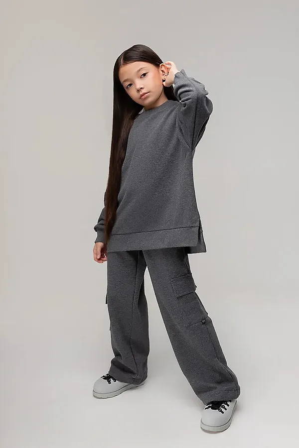 Костюм (Свитшот+Брюки) BODO, темно-серый меланж - фото 2