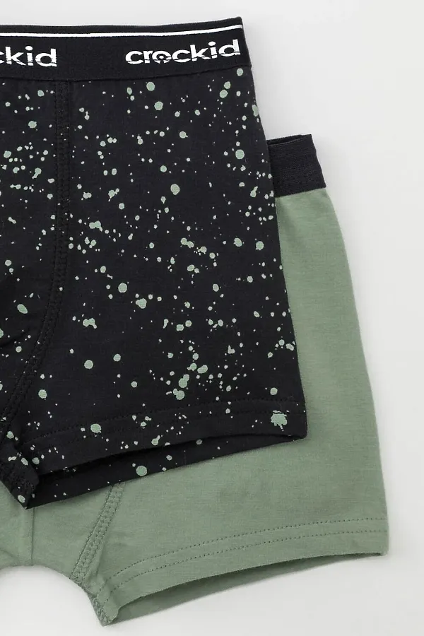 Трусы 2 шт. CROCKID, нефритовый,темный графит - фото 2