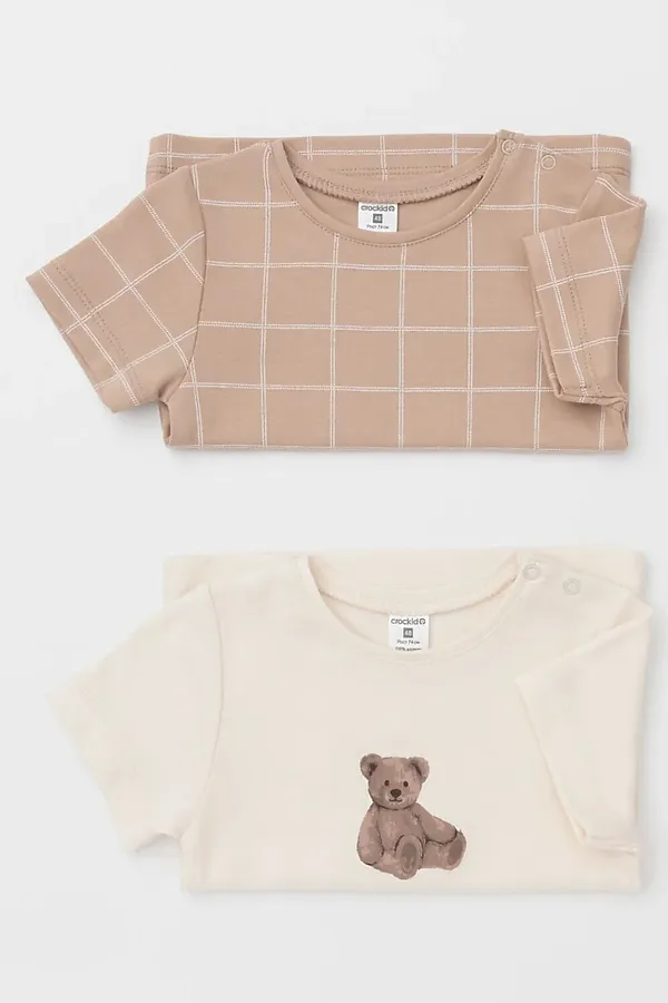 Футболки, 2 шт. CROCKID, бежевый - фото 2