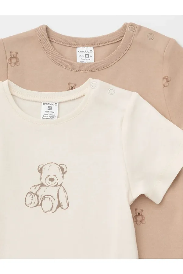 Футболки, 2 шт. CROCKID, бежевый - фото 2