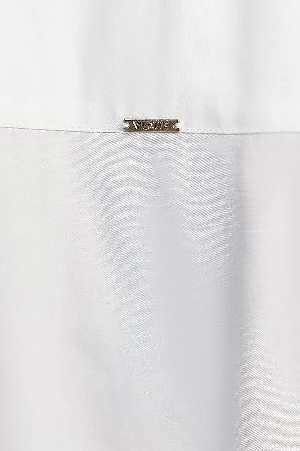 Блузка с широкими манжетами из вискозы с лиоцеллом VILATTE, натуральный белый - фото 2