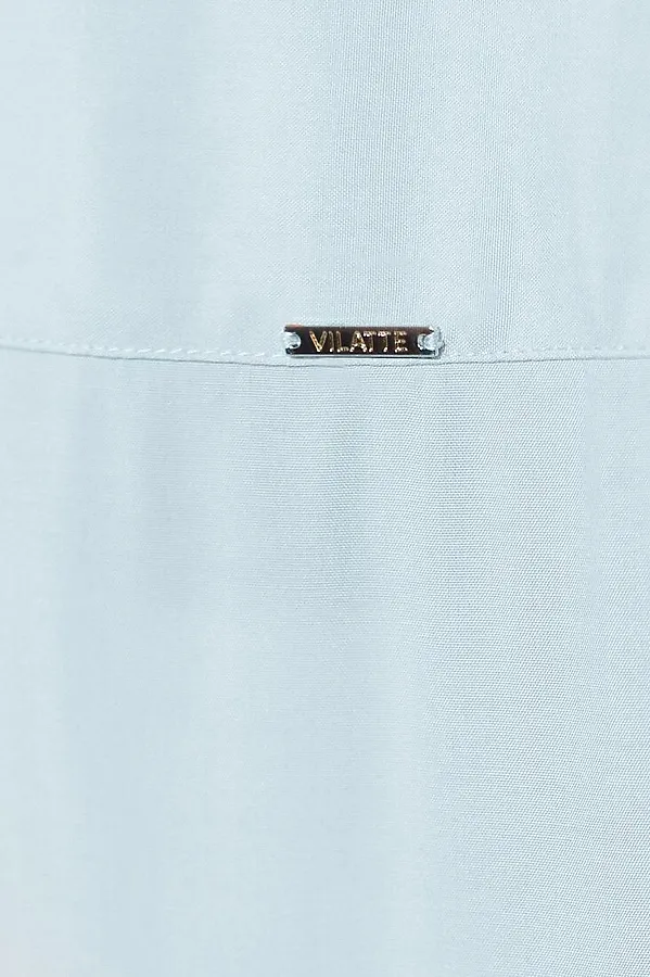 Блузка с широкими манжетами из вискозы с лиоцеллом VILATTE, светло-лазурный - фото 2