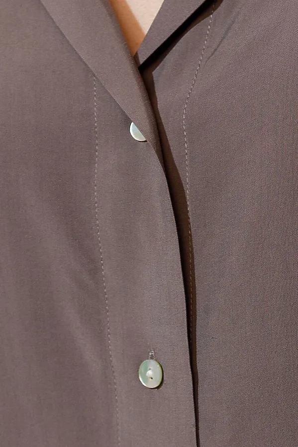 Блузка с коротким рукавом из вискозы с лиоцеллом VILATTE, кофейный - фото 2