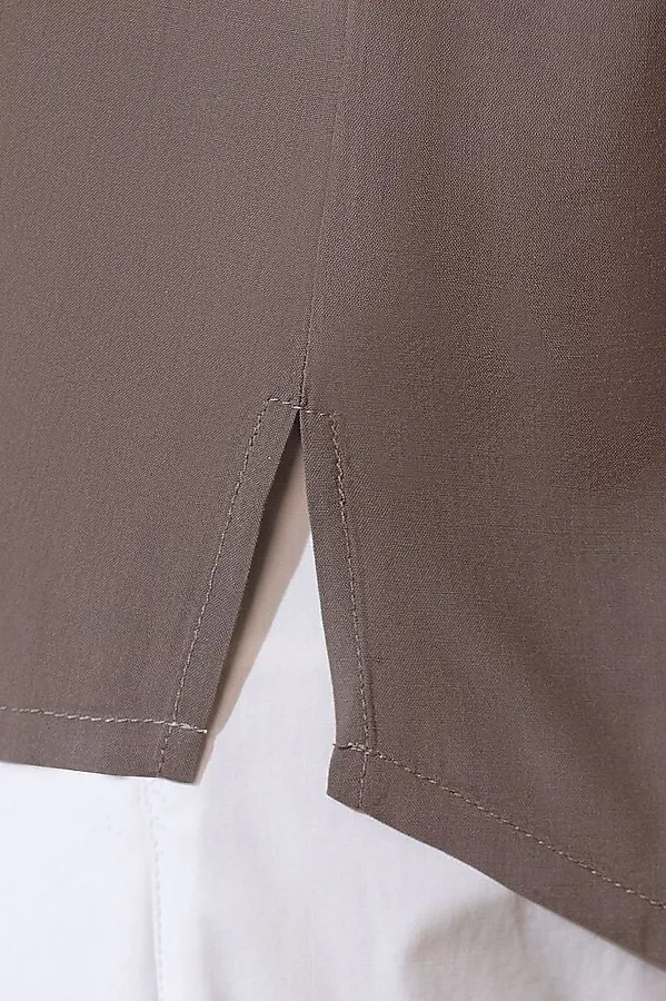 Блузка с коротким рукавом из вискозы с лиоцеллом VILATTE, кофейный - фото 2