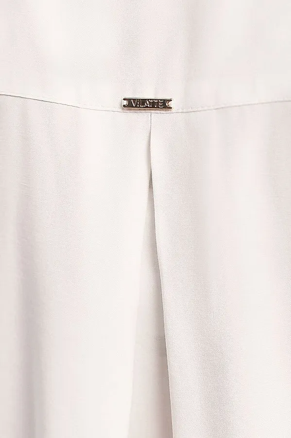 Блузка с коротким рукавом из вискозы с лиоцеллом VILATTE, натуральный белый - фото 2