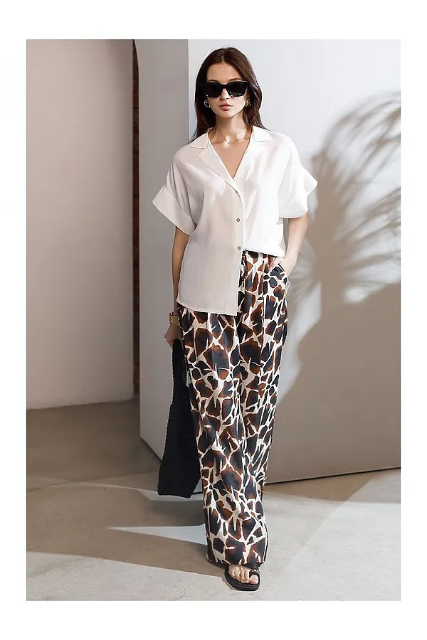 Блузка с коротким рукавом из вискозы с лиоцеллом VILATTE, натуральный белый - фото 2