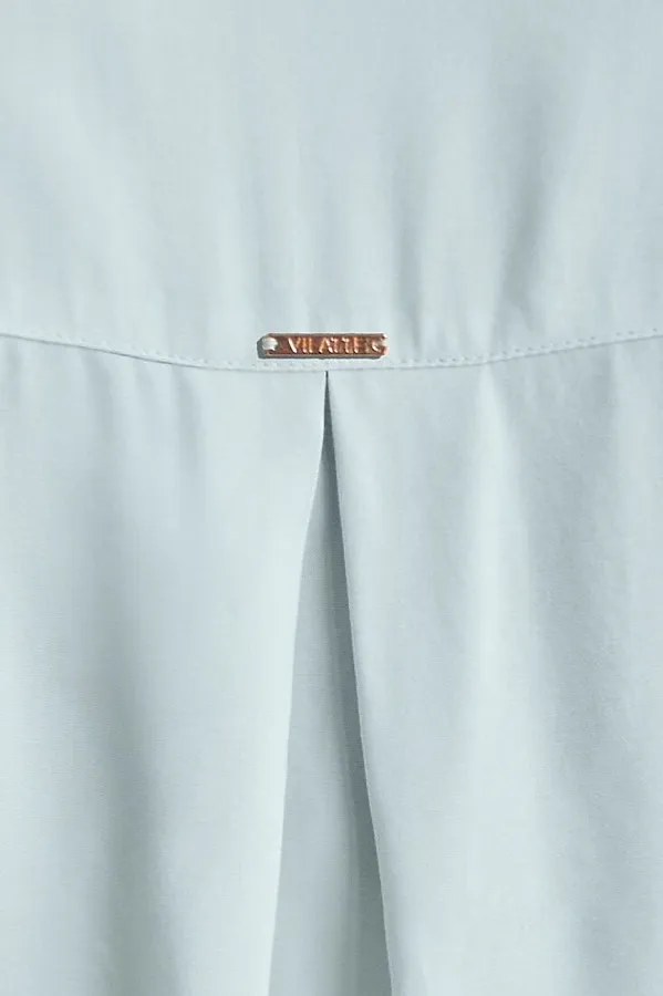 Блузка с коротким рукавом из вискозы с лиоцеллом VILATTE, светло-лазурный - фото 2