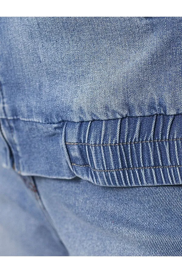 Джинсовый бомбер на молнии из облегченного денима VILATTE, голубой - фото 2