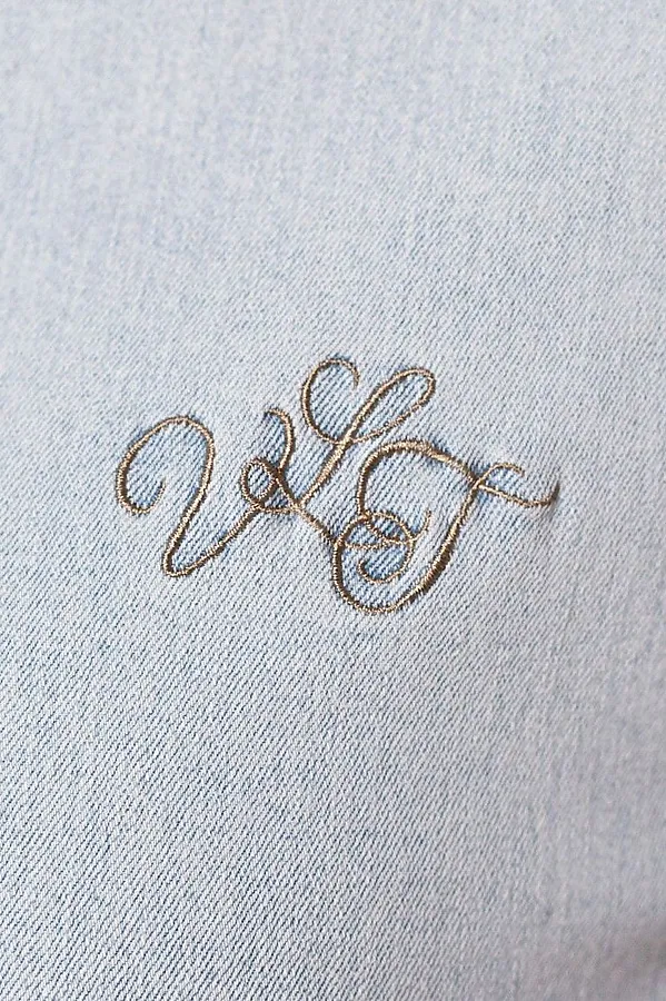 Джинсовый бомбер на молнии из облегченного денима VILATTE, св.голубой - фото 2