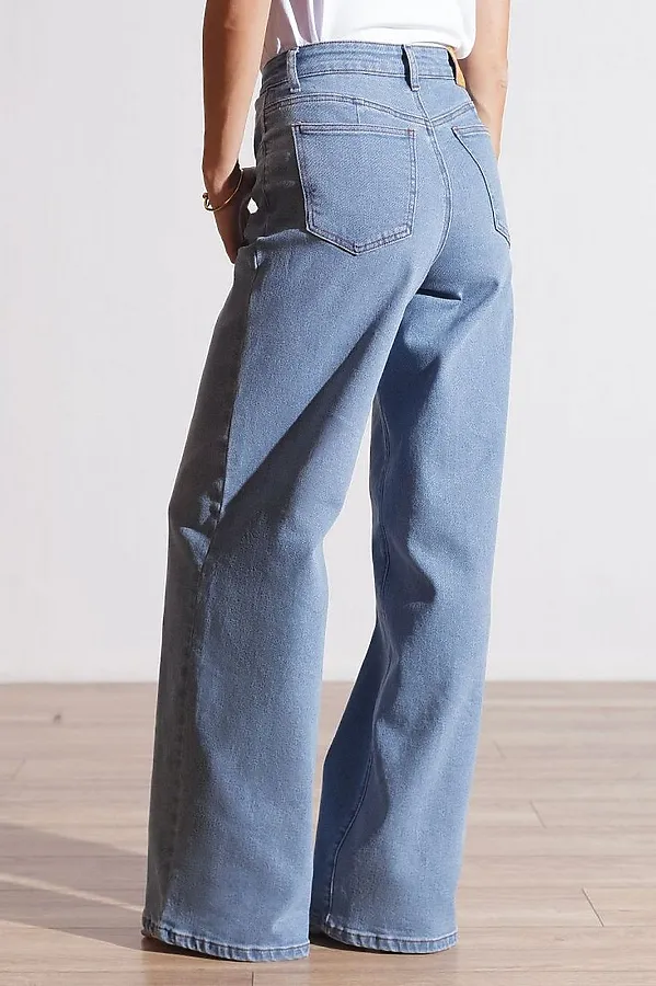 Джинсы трубы из денима VILATTE, голубой - фото 2