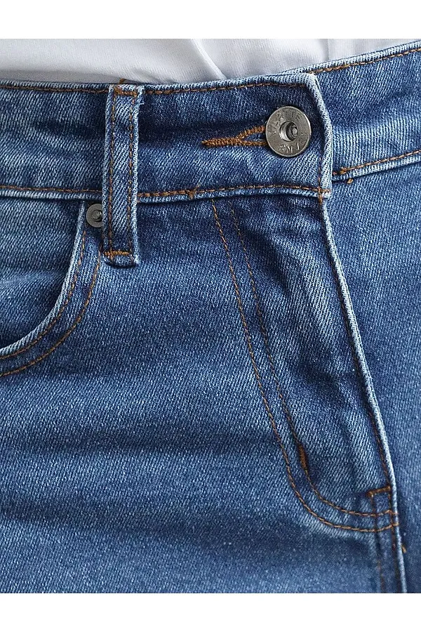 Джинсы трубы из эластичного денима VILATTE, синий - фото 2