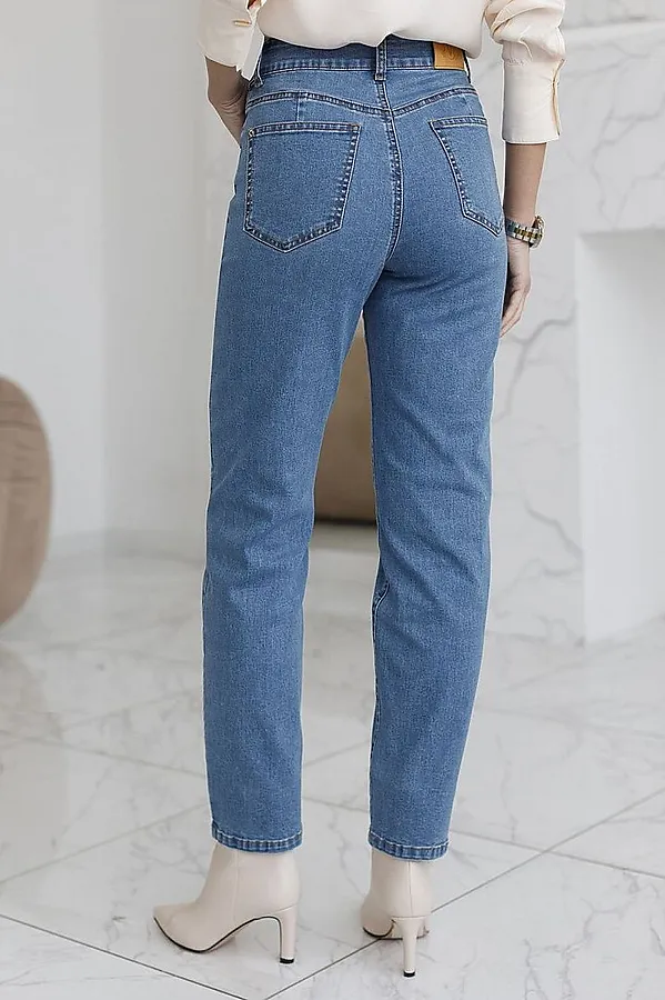 Джинсы mom-fit из эластичного облегченного денима VILATTE, голубой - фото 2