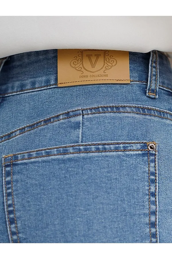 Джинсы mom-fit из эластичного облегченного денима VILATTE, голубой - фото 2