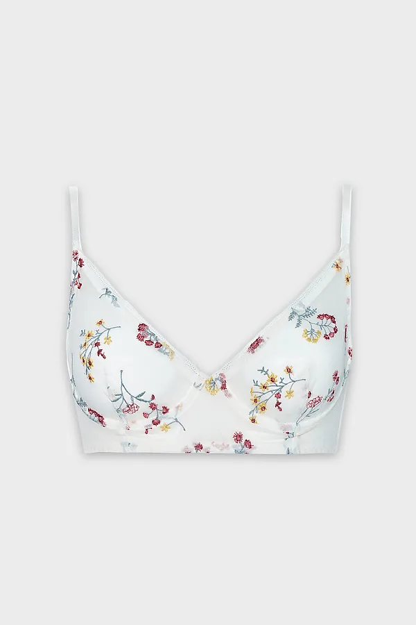 Бюстгальтер женский MARK FORMELLE, цветы на молочном - фото 2