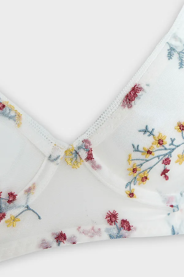 Бюстгальтер женский MARK FORMELLE, цветы на молочном - фото 2